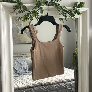 Abercrombie & Fitch Tan Fitted Crop Tank Top